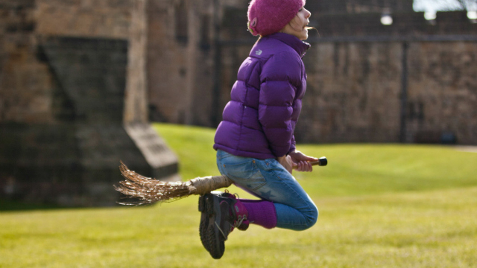 Girl on broomstick