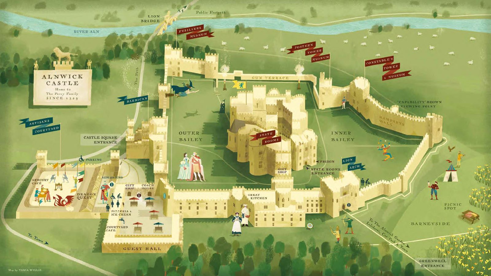 Alnwick Castle Map